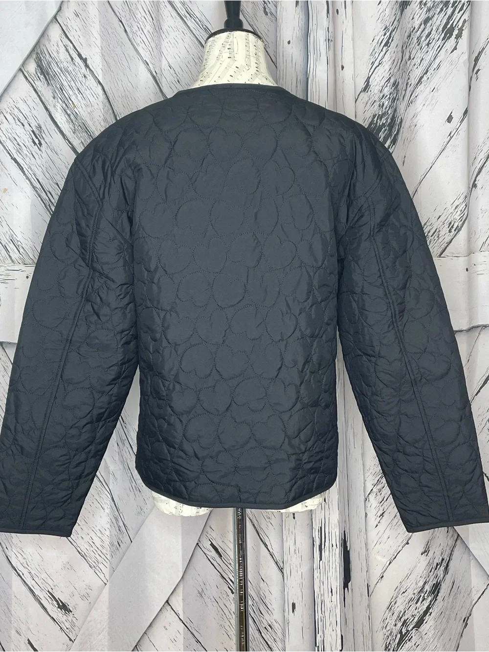 J. Crew Quilted Heart Jacket Lightweight Black XS